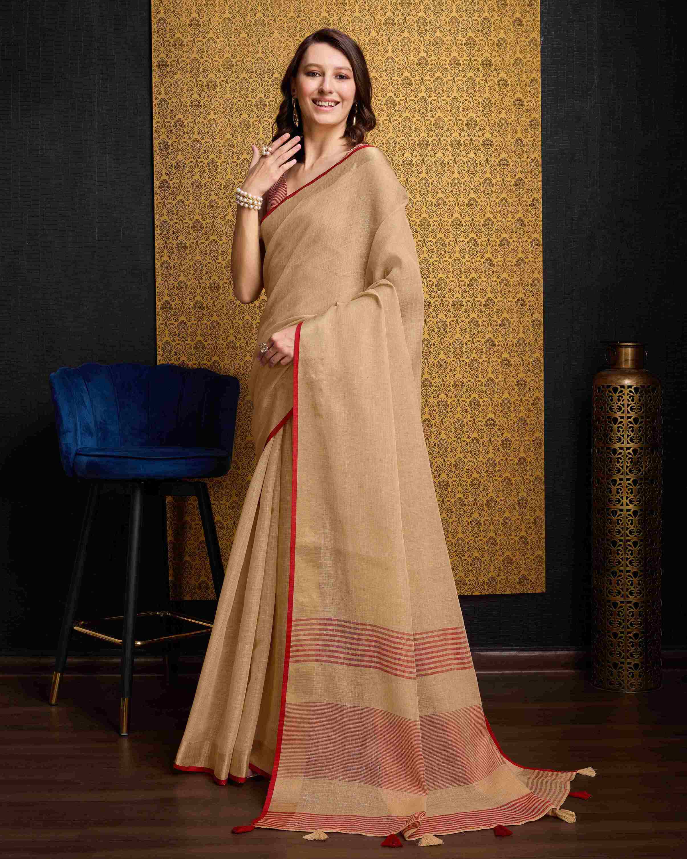 Linen Saree - Perfect for Partywear / Bollywood