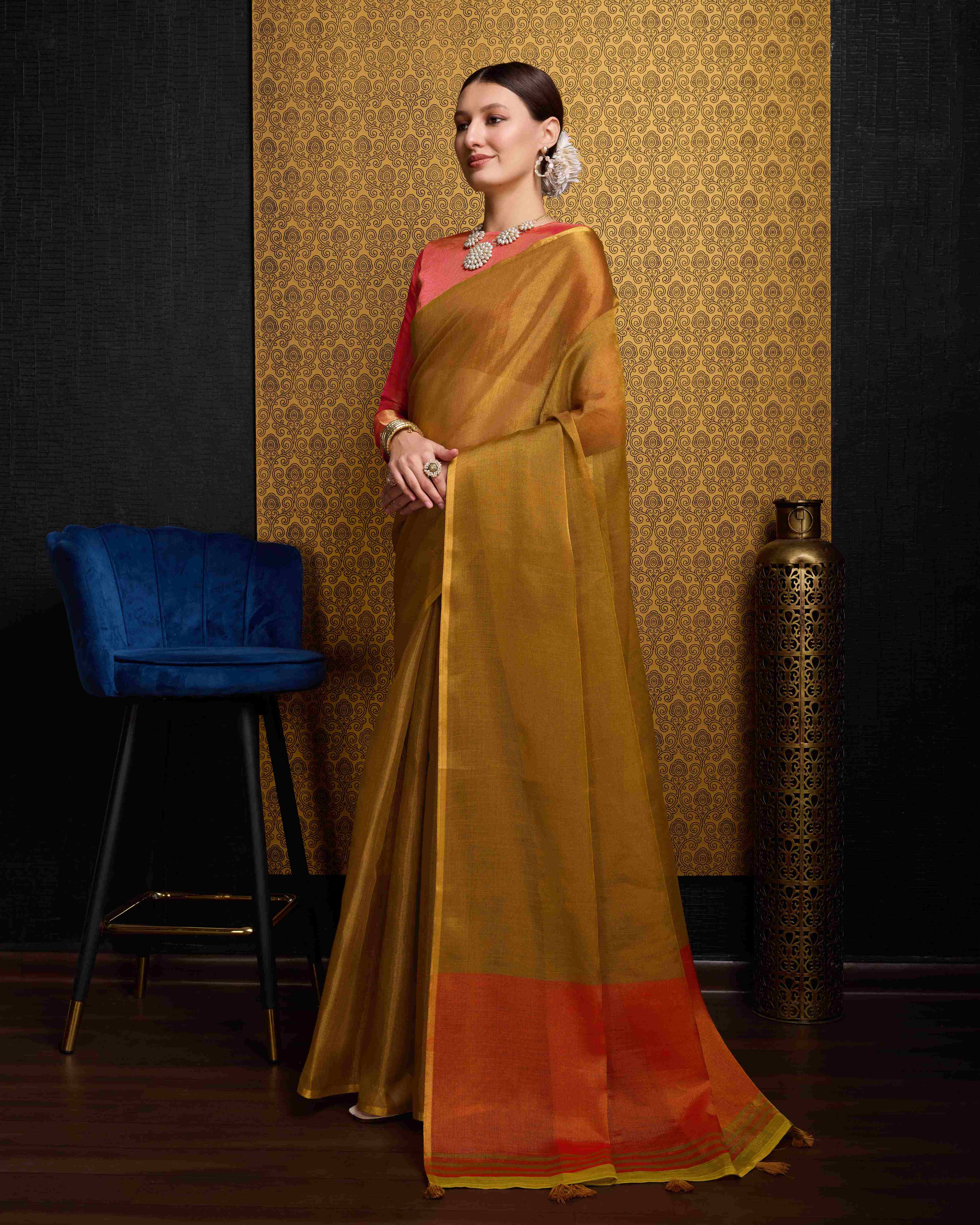 Linen Saree - Perfect for Partywear / Bollywood