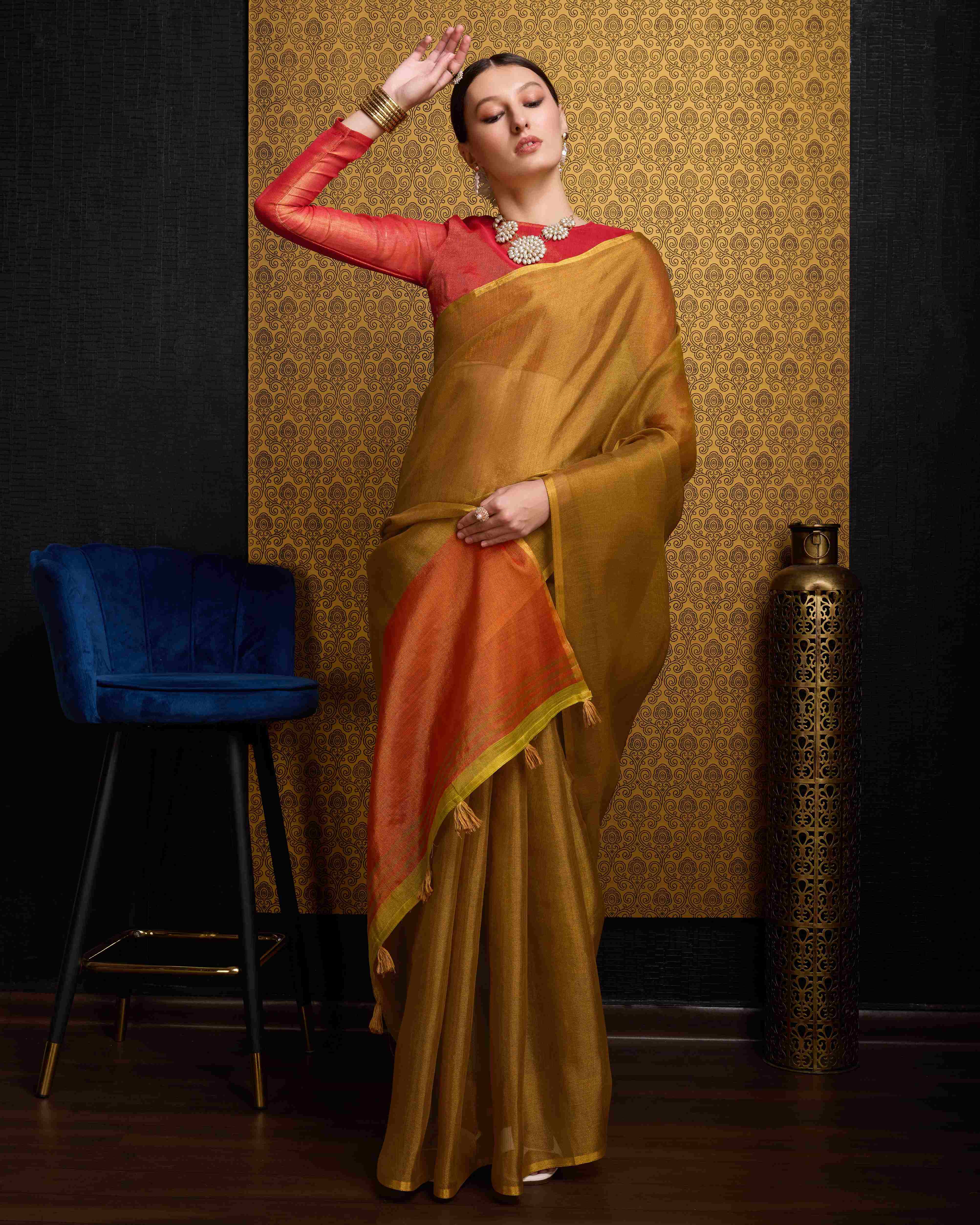 Linen Saree - Perfect for Partywear / Bollywood