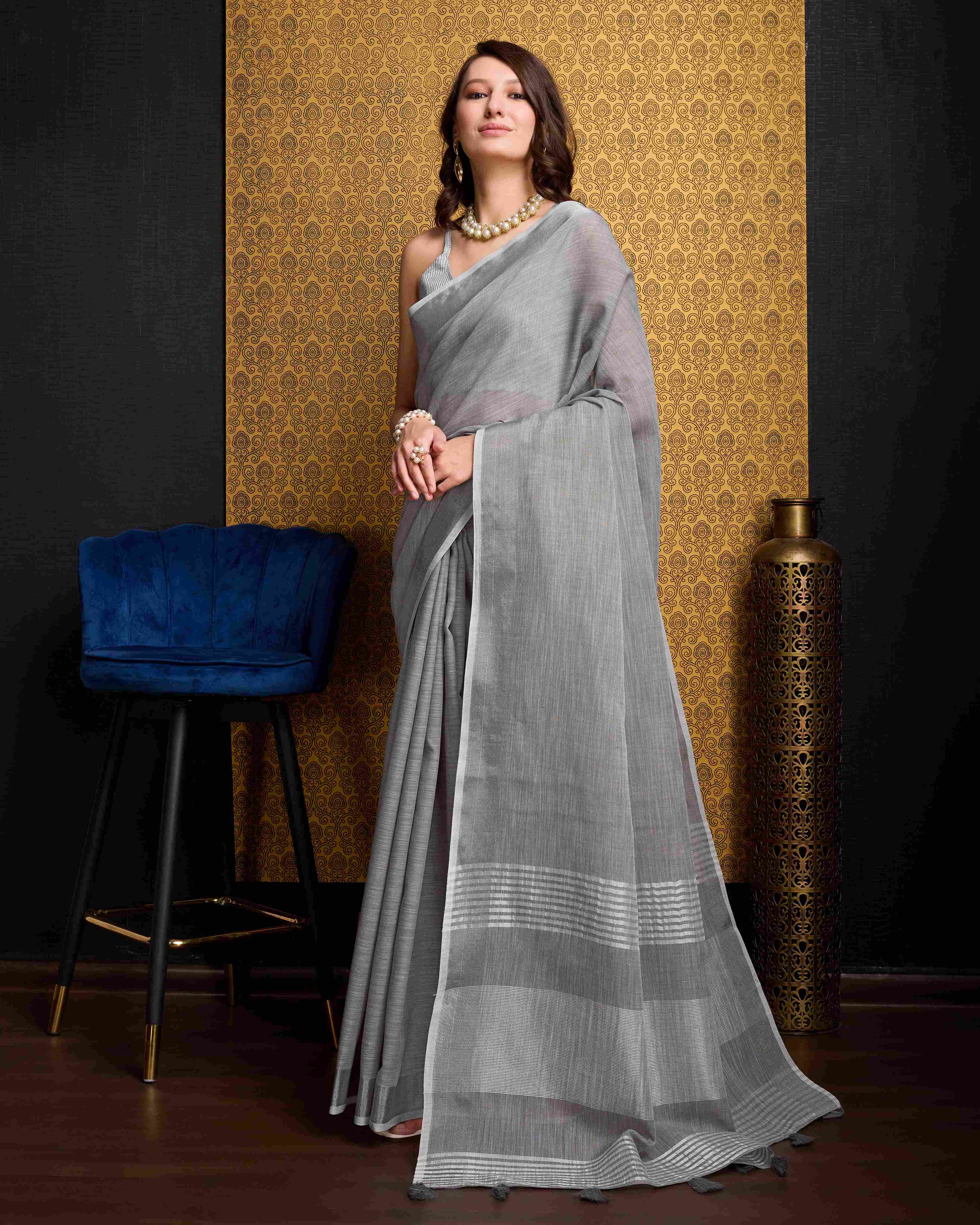 Linen Saree - Perfect for Partywear / Bollywood