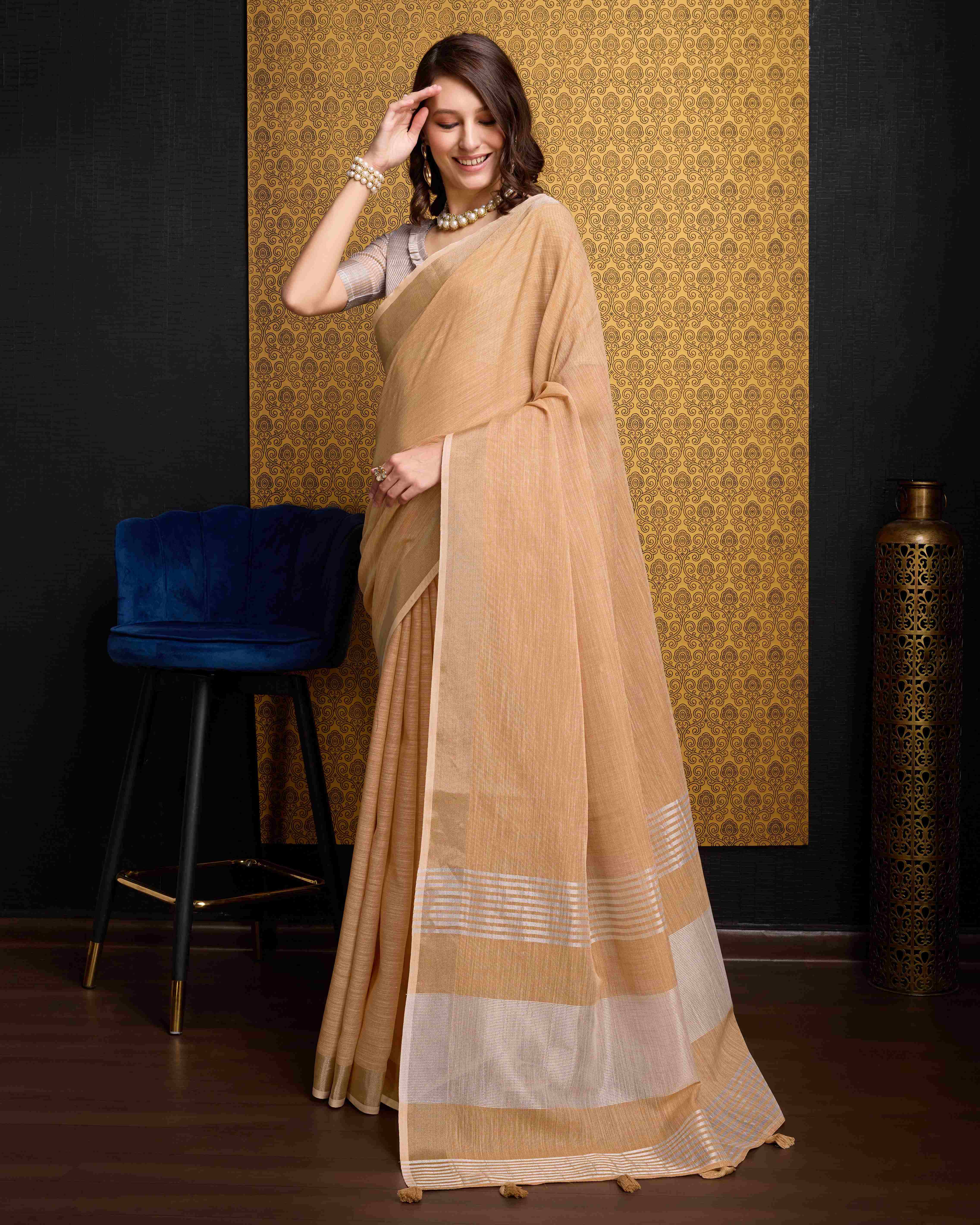 Linen Saree - Perfect for Partywear / Bollywood