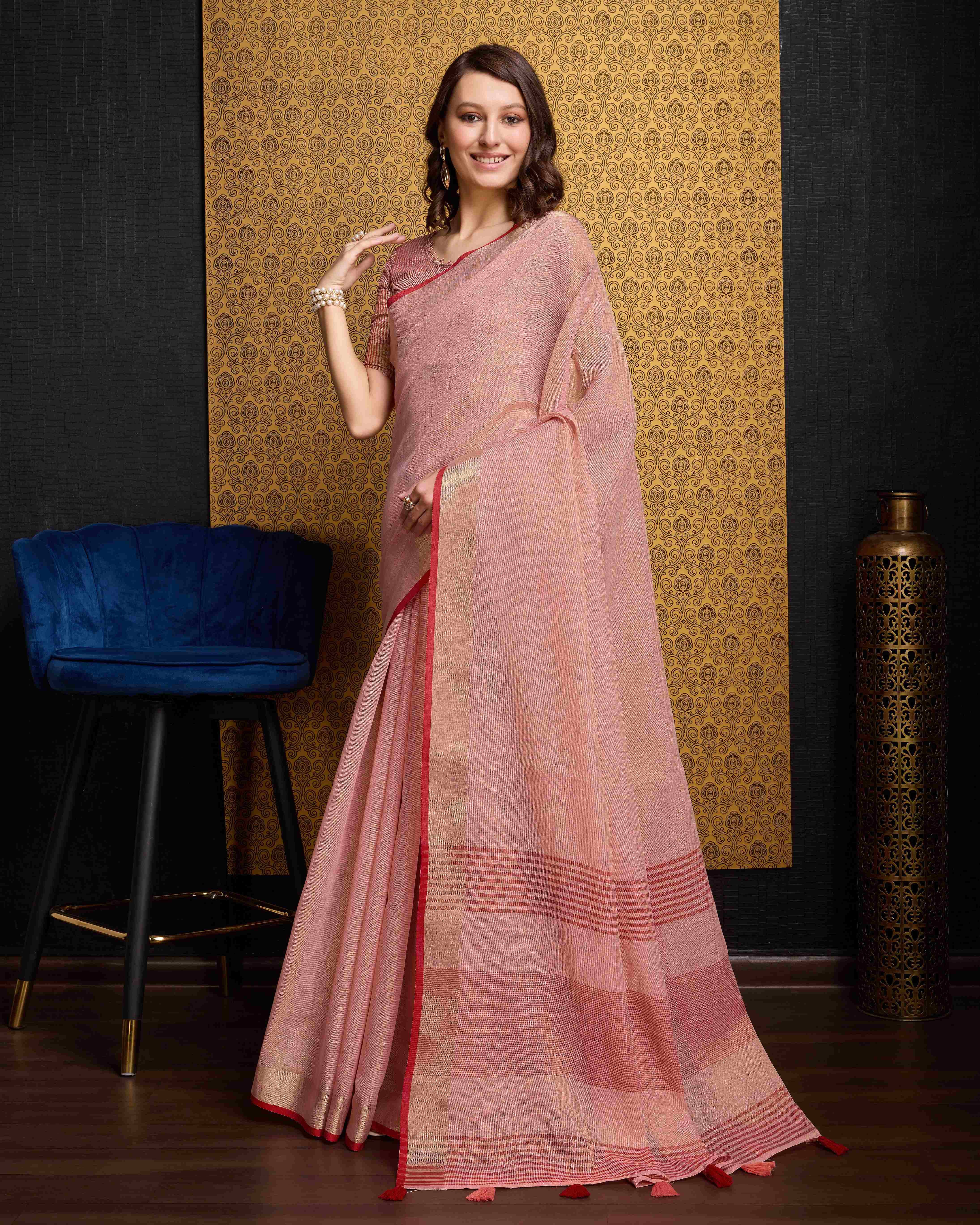 Linen Saree - Perfect for Partywear / Bollywood