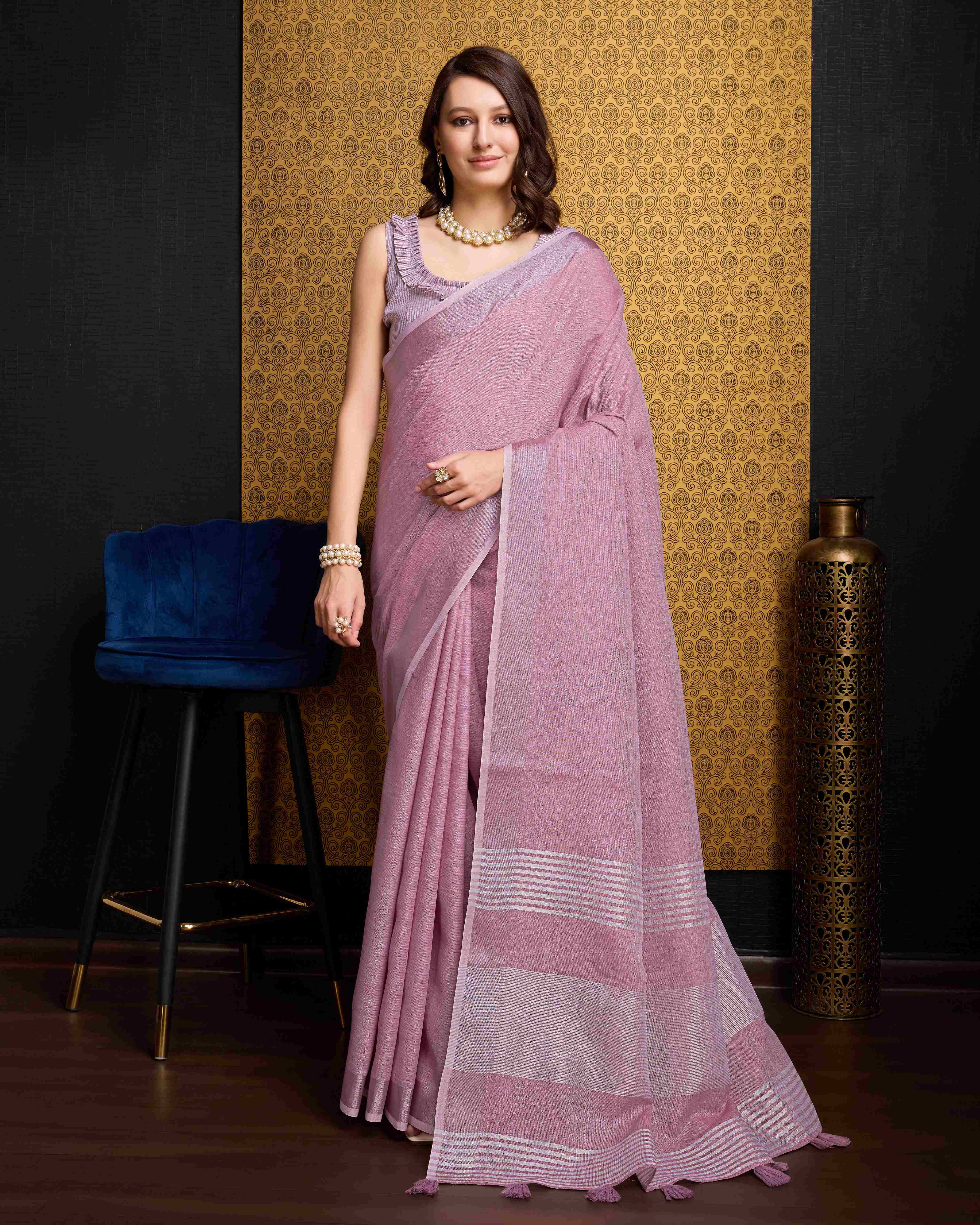 Linen Saree - Perfect for Partywear / Bollywood
