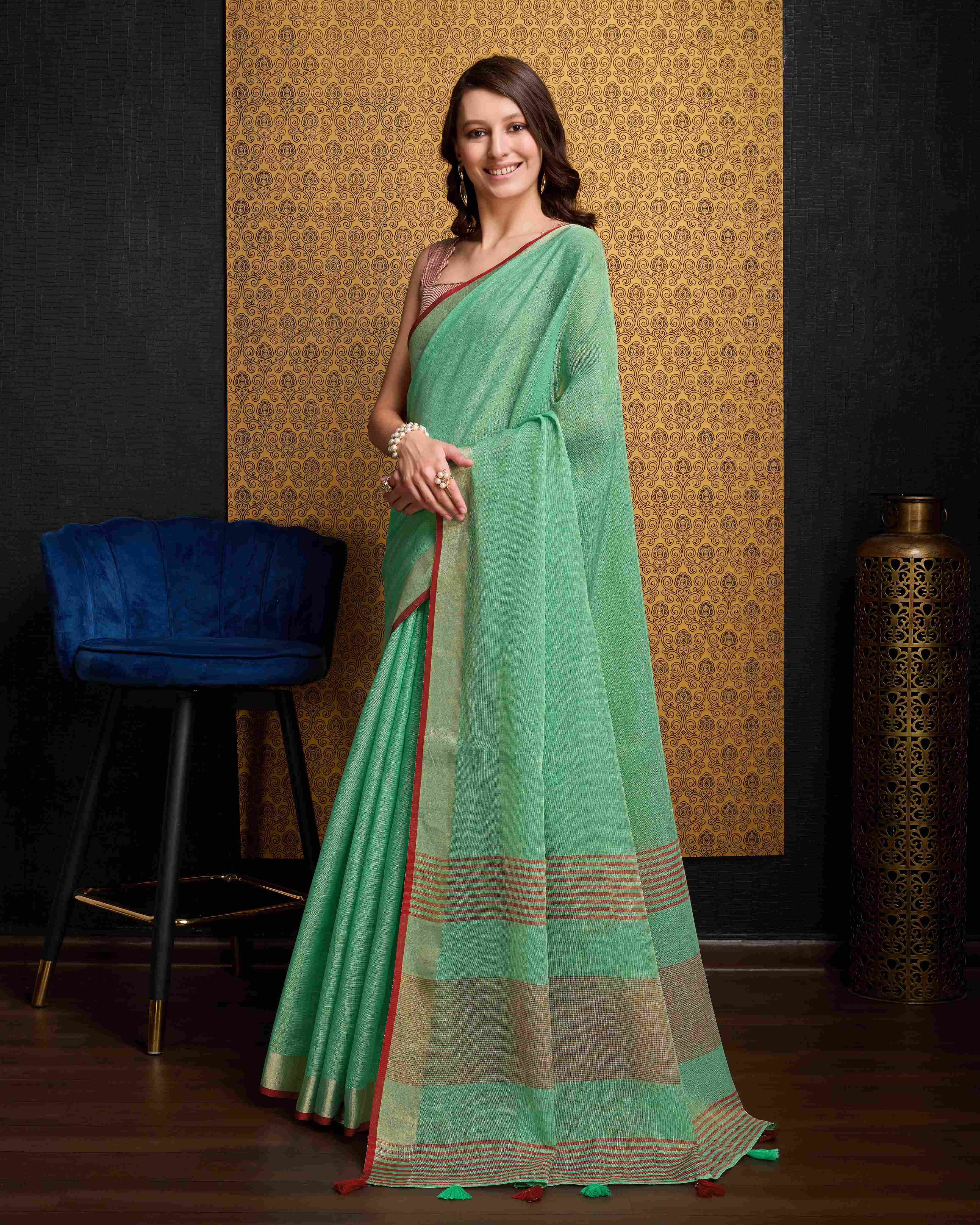 Linen Saree - Perfect for Partywear / Bollywood