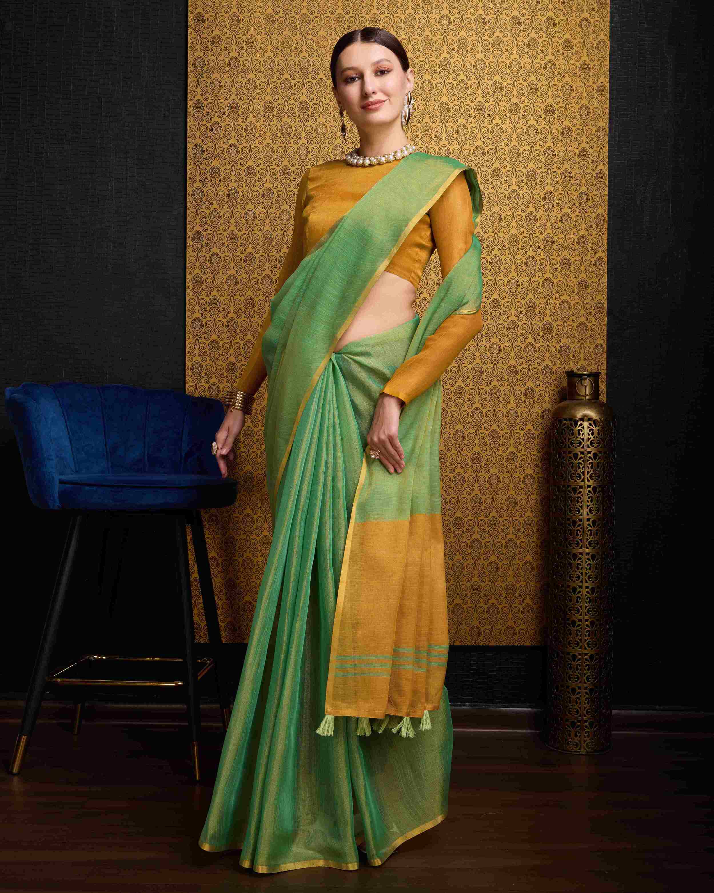 Linen Saree - Perfect for Partywear / Bollywood