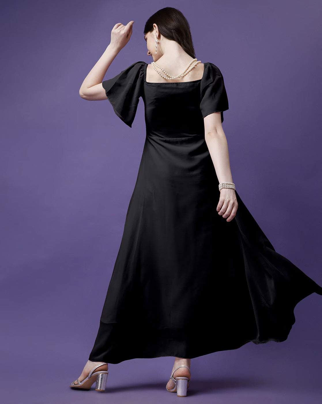 Designer Solid Georgette dress for women
