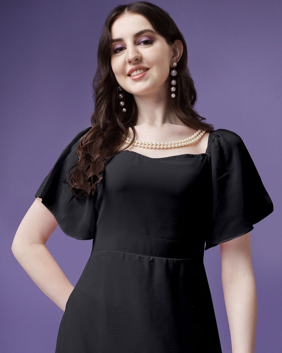 Designer Solid Georgette dress for women