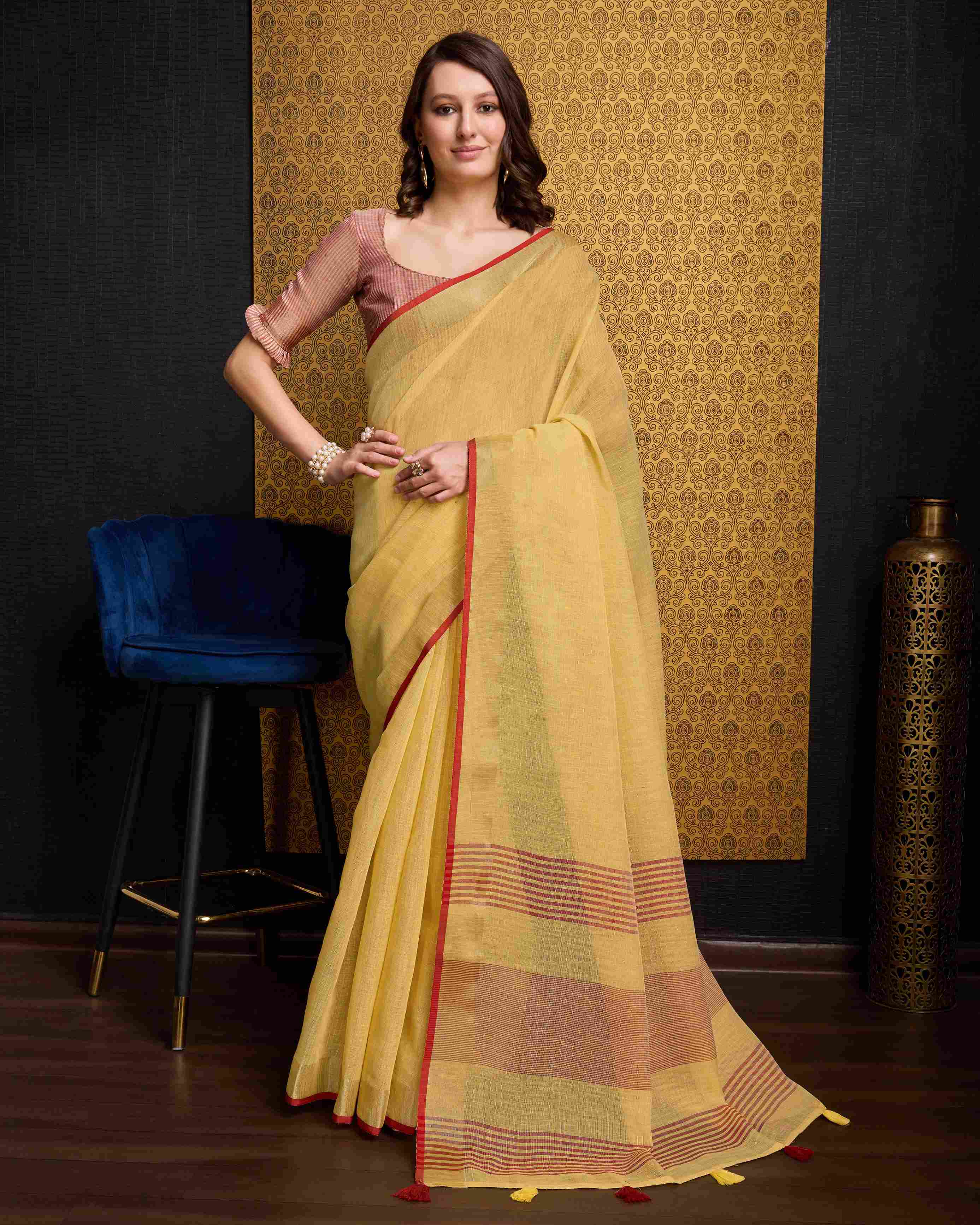 Linen Saree - Perfect for Partywear / Bollywood